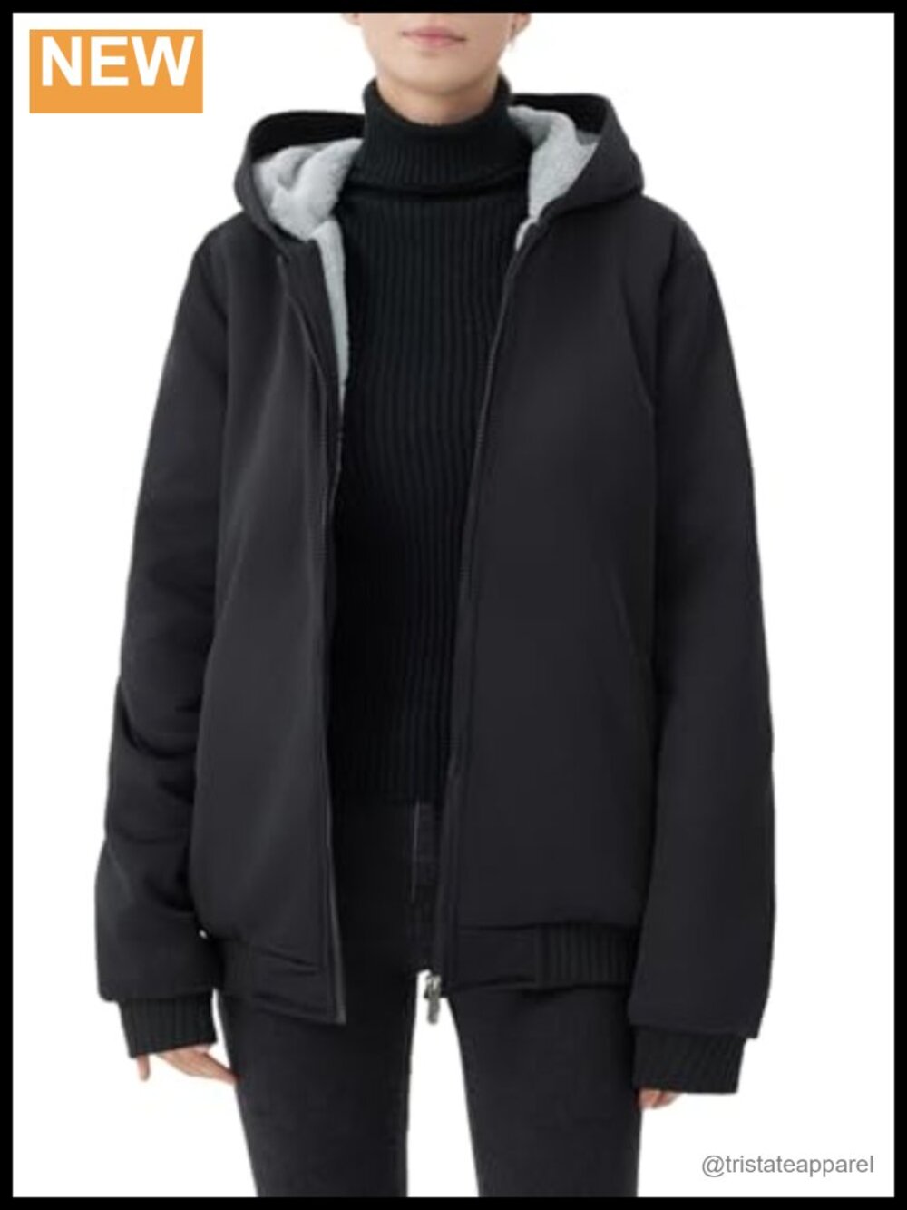 Women's Fleece Sherpa Lined Hooded Winter Coat Thicken Warm Full Zip Jacket